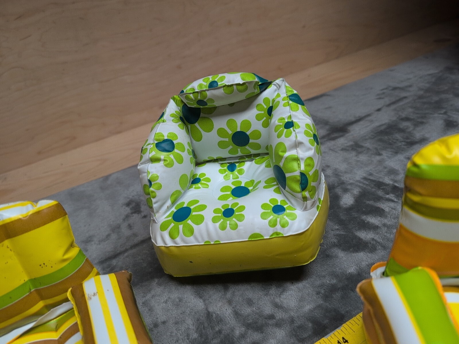 Vintage Barbie Blow Up Furniture Dresser & Hassock