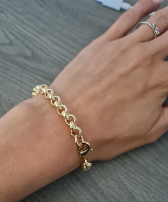 Bracciale A Catena Ovale Belcher Taglio Diamante In Oro Giallo 9 - Foto 12