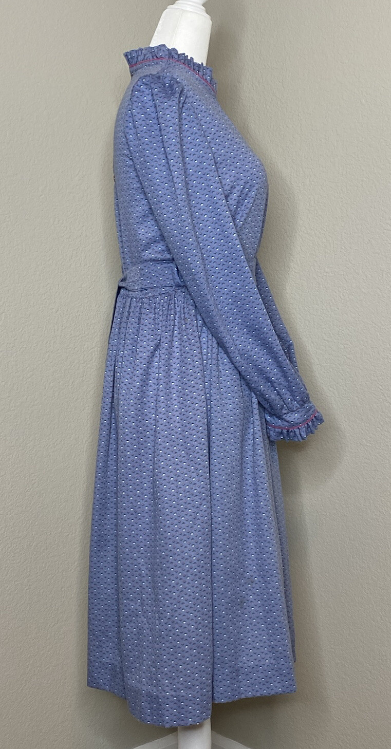 Abito cottagecore vintage anni '80 Yves Saint Laurent donna piccolo blu VEDI DESC.