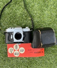 Yashica TL-Super 35mm SLR Film Camera Body For Parts  Case, Manual