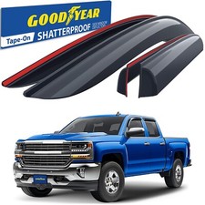 Sun Rain Visors Rain Guards for 2014-2018 Chevy Silverado Double Cab