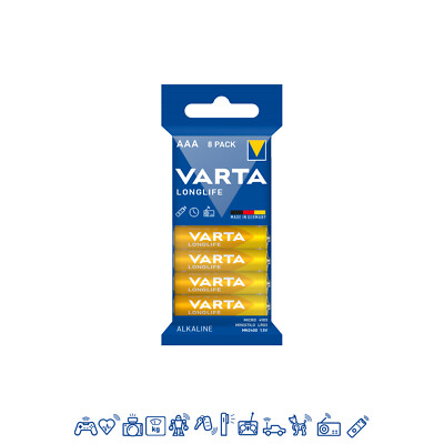 32 x Varta Longlife 4103 AAA LR03 Micro Alkaline Batterie 1,5V - 4 x 8ter Folie