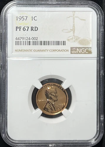 1957 Lincoln Wheat Cent NGC PR67RD receive coin pictured see description #3683
