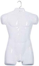 Hanging Mannequin Man's Shirt T Torso Forms Fits S - L Male White Forms