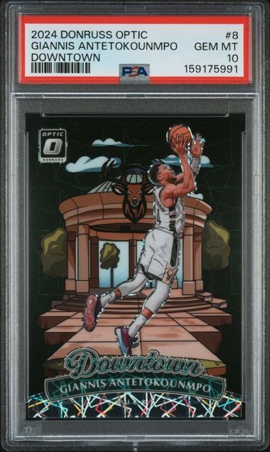#351 - PSA 10 2024 OPTIC DOWNTOWN #8 GIANNIS ANTETOKOUNMPO [10/20 BRG]