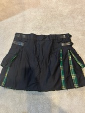 Black Cotton Irish Tartan Hybrid Kilt Size 54