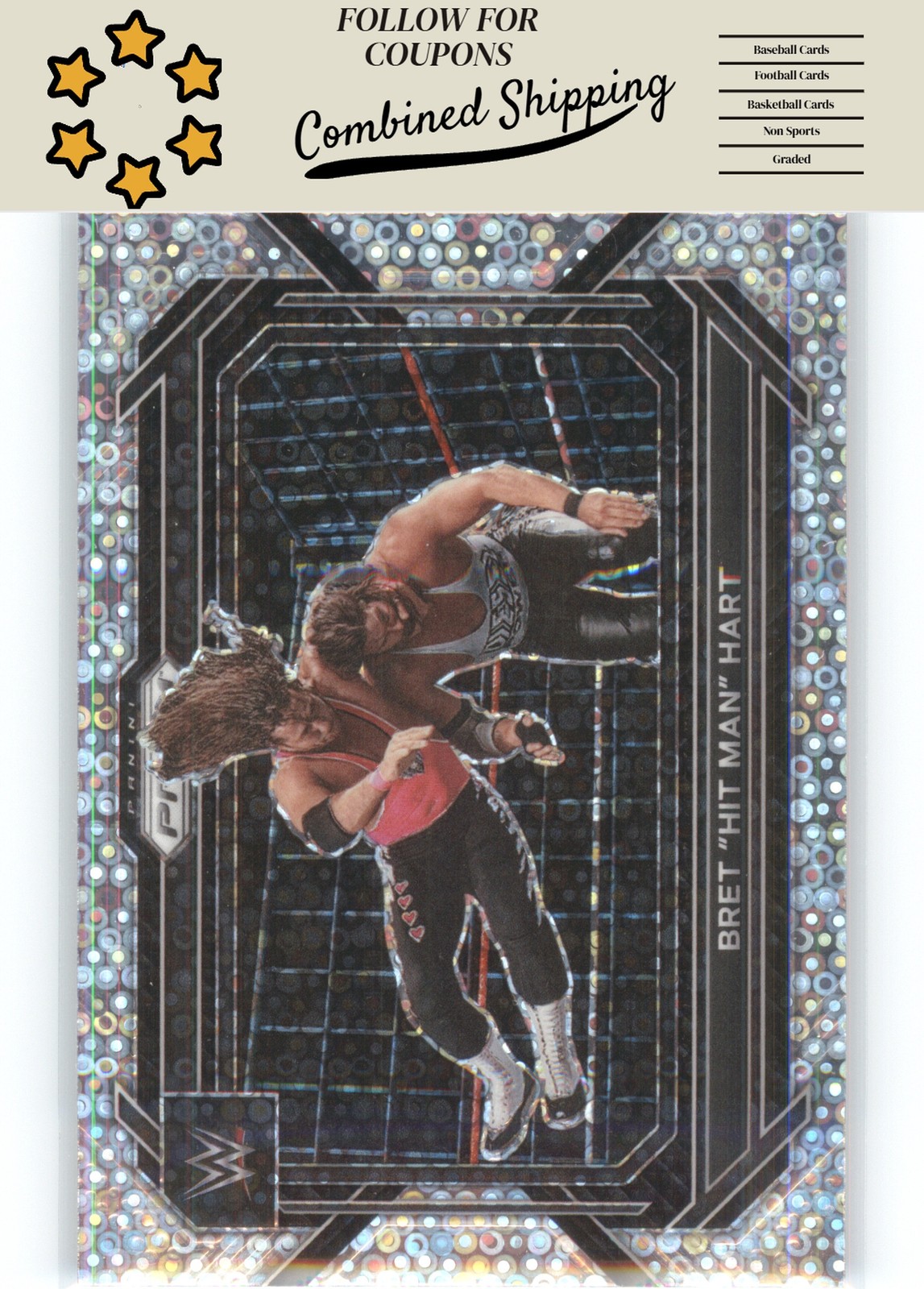 2023 Panini Prizm WWE #58 Bret "Hit Man" Hart Under Card