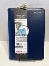 AT-A-GLANCE My Week w/Monthly Calendars Planner Undated Navy #6152-4001-58