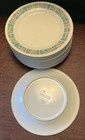 11 LOT Vintage Texas Ware PLATES Atomic Mayan White Melamine 7" Salad J-4 USA — photo 2