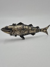 Antike Besamim B&uuml;chse SILBER Fisch Judaika um 1900 Beh&auml;lter Judaica