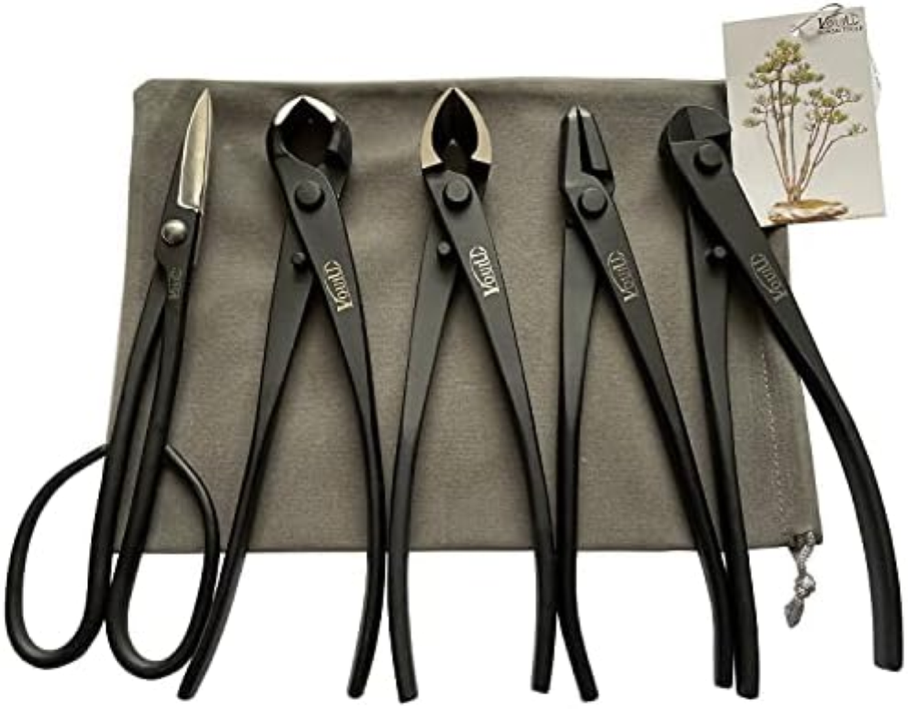 vouiu Set di 5 Attrezzi per Bonsai, taglierina a manopola, taglierina concava, t