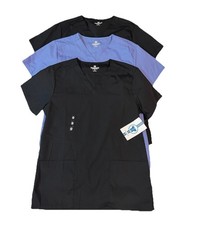 Lot Bundle of 3: White Swan V-neck Short Sleeve Women  s Scrub Tops -XSmall / XS