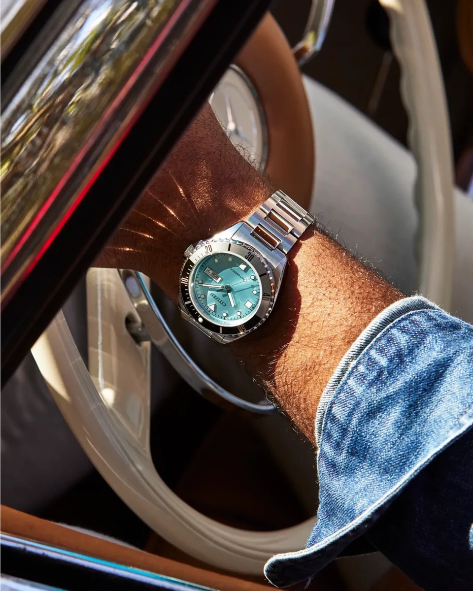 Citizen Men's Light Blue Automatic Silver Stainless Steel Watch 42