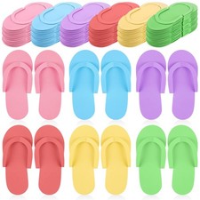Geyoga 48 Pairs Disposable Pedicure Slippers Foam One Size, Colorful