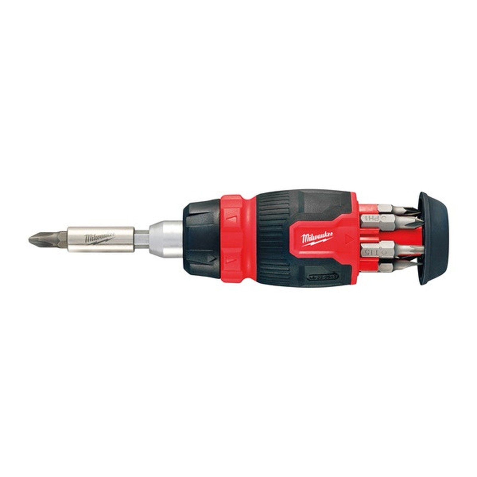 8 in 1 Compact Ratcheting Multi-Bit Screwdriver - Handle Bit Storage - MILWAUKEE