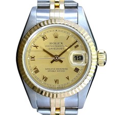 Rolex Datejust 69173 Two-Tone 18KY  Steel Champagne Roman Jubilee 26mm Watch