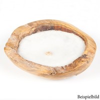 Teak-Schale Lilin Durchmesser Ca. 30Cm Inkl. Kerze Massiv Holz Deko Handmade
