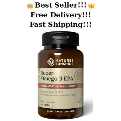Nature's Sunshine Super Omega-3 EPA - Heart & Brain Health Support 180 Softgels