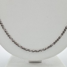 30" 925 Sterling Silver 3mm Diamond-Cut Figaro Link Chain Necklace ITALY