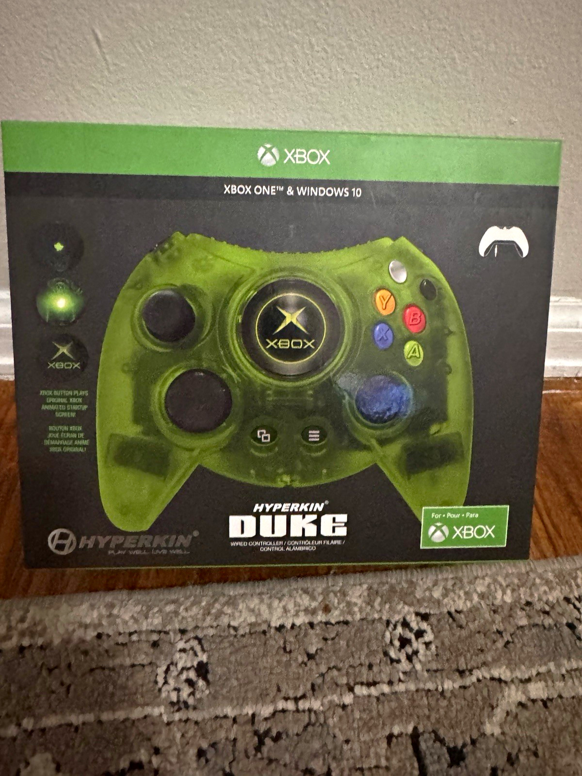 Hyperkin Duke Wired Controller Green for Xbox One/PC 9ft 3.5mm Vibration