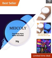 Neon White Face Paint - 1.05oz Glow Blacklight Water-Based Cream for All Ages