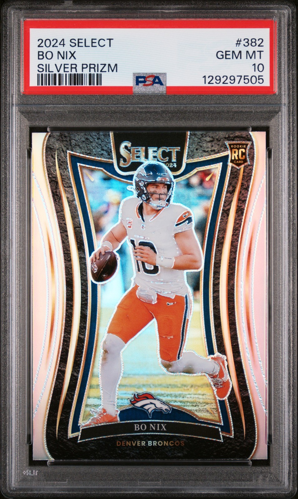 2024 PANINI SELECT SILVER PRIZM #382 BO NIX PSA 10