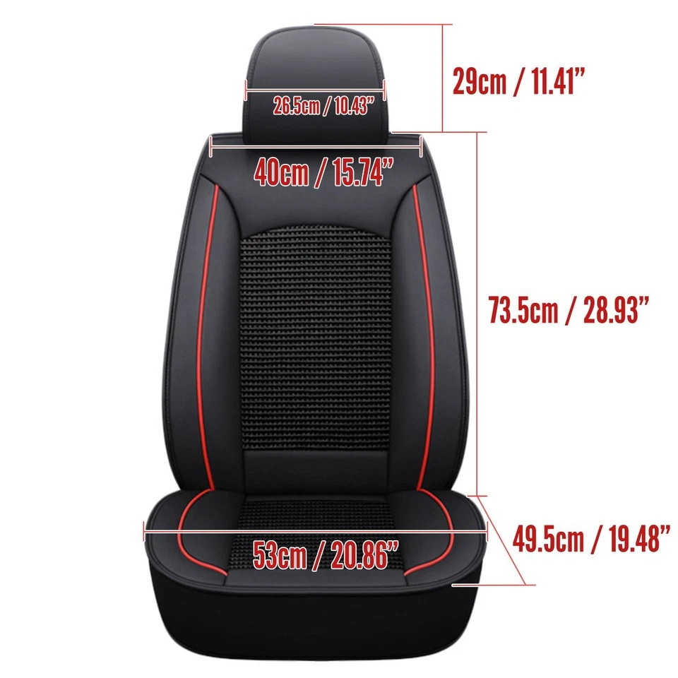 Fit For Dodge 5-Seats Car Seat Covers Full Set PU Leather Front + Rear Kit Black Foto 3 de 4