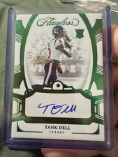 Tank Dell 2025 Panini Flawless Rookie Gem Signatures Emerald Auto 5/5 Texans
