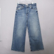 RE/DONE Jeans 28 High Rise Wide Leg Crop Crafted Button Fly Contemporary Boho