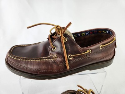90s⭐️ティンバーランド■2EYE CLASSIC BOATSHOES USA製 Timberland Classic 2 Eye Boat Shoes Men 9.5 Wide Brown Leather