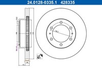 2X ATE Bremsscheibe 24.0128-0335.1 FüR Toyota Hilux 8 Pick Up 7 FJ Cruiser 4WD