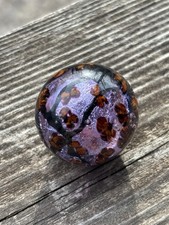 handmade art glass marble  monarch Migration  By Sara Sally LaGrand