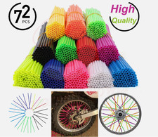 72Pcs Motorcycle Bicycle Spoke Skins Covers Wraps Wheel Rim Guard Protector USA