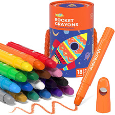 18 Colors Twist Crayons for Toddlers 1-3, Non-Toxic Washable Crayons for Ages 4-