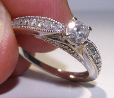18ct Gold Diamond Ring 0.4ct UK Hallmark Size L 1/2 Boxed