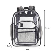 Clear Transparent Large Backpack Waterproof Travel School Bag Work Rucksack