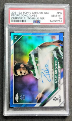 2021-22 Topps Pedro Goncalves RC Blue Refractor Auto /150 - PSA 10 Sporting CP