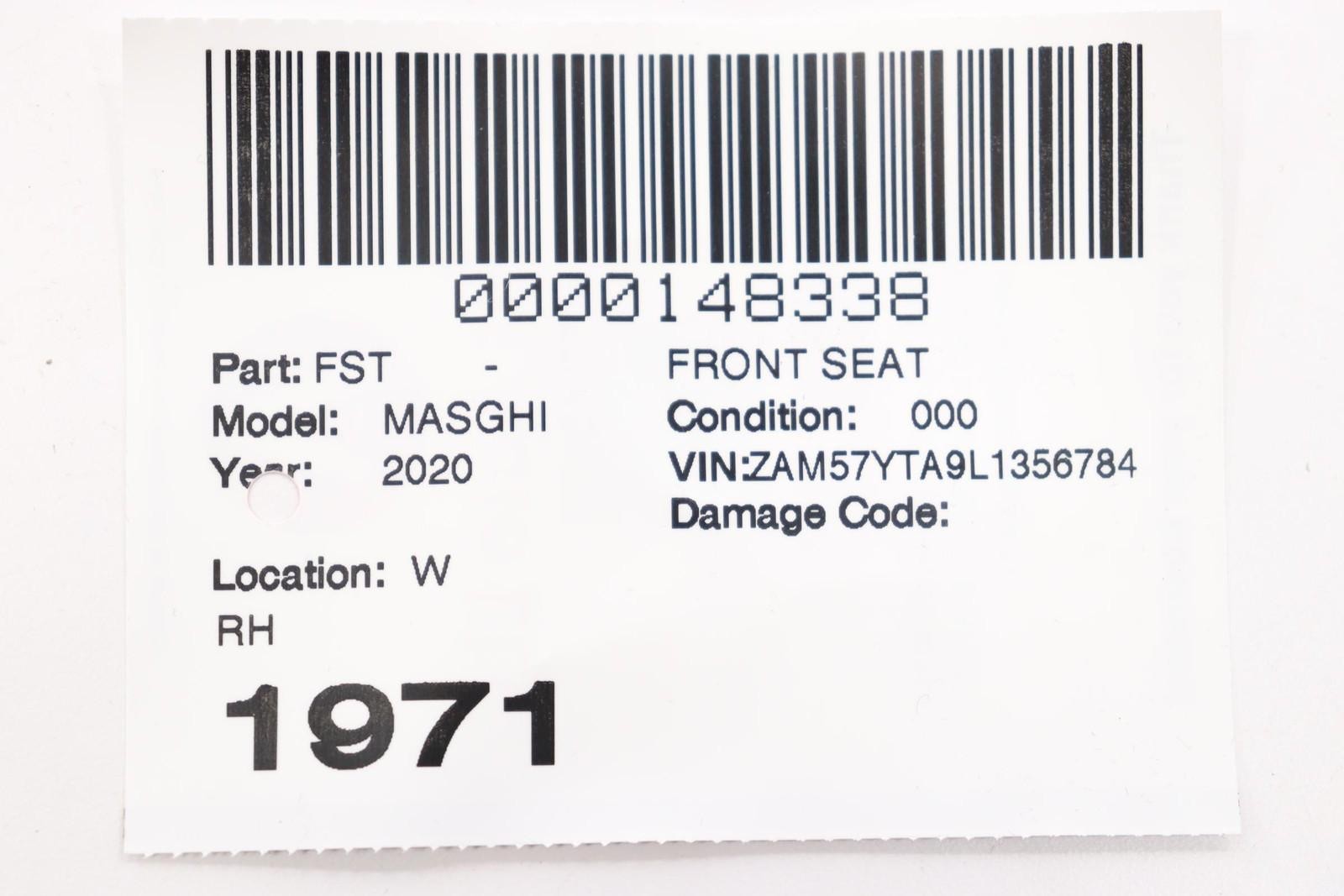 Maserati Ghibli 2017-2024 Front Right Lower Seat cushion cover Black
