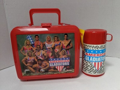 Vintage American Gladiators 1992 Aladdin Plastic Lunchbox with Thermos NEW w/Tag