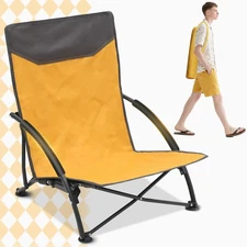 Sekey Portable Low Beach Chair, Lightweight Folding Camping Chair with Bag