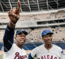 HH904 Hank Aaron - Ernie Banks Braves Cubs 8x10 11x14 16x20 Photo