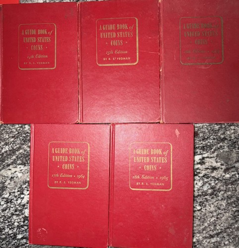 Lot - FIVE GUIDE BOOKS OF UNITED STATES COINS 14th,15th,16th,17th & 18th YEOMAN