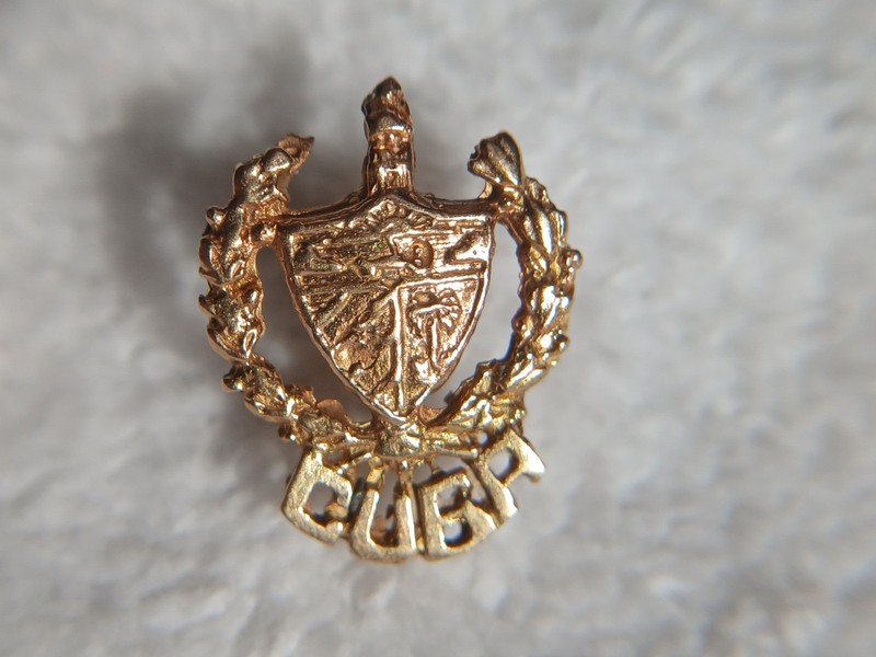 18K Yellow Gold Cuba Coat of Arms Lapel Pin Tie Tac 1.0 g
