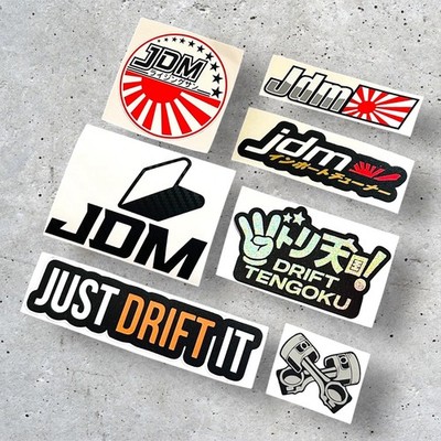 JDM Japanische Sonne Aufkleber, Decals Pack X7 Auto Fahrrad Fenster Stoßstange JDM JAP DRIFT