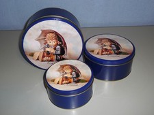 Sch&ouml;nes 3-teiliges Set M.I. Hummel Motiv Blechdosen &empty; 20cm / 17cm / 14 cm