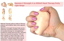 Hand Therapy Putty Squeeze 4 Strength 4 oz XXSoft Light Beige