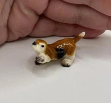 Vintage Retired Hagen Renaker Beagle Puppy Dog Miniature Figurine Trinket *
