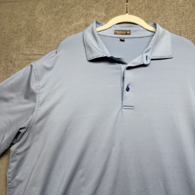 Peter Millar Summer Comfort Polo Shirt XXL Blue Stripe Crown Performance Golf