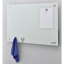 Global Industrial 36"W x 24"H Magnetic Glass Whiteboard with Markers Eraser
