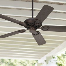 52" Orb Rustic Farmhouse Indoor Outdoor Ceiling Fan Bronze Wet Rated for Patio